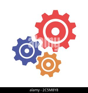 Gears on white background. Vector illustration in trendy flat style. ESP 10. Stock Vector
