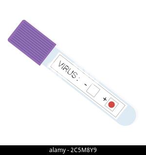 Test tube virus on white background. Vector illustration in trendy flat style. ESP 10. Stock Vector