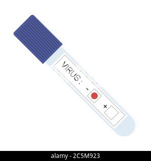 Test tube virus on white background. Vector illustration in trendy flat style. ESP 10. Stock Vector