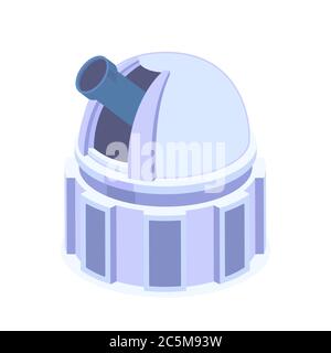 Astronomical observatory on white background. Vector illustration. EPS 10. Stock Vector