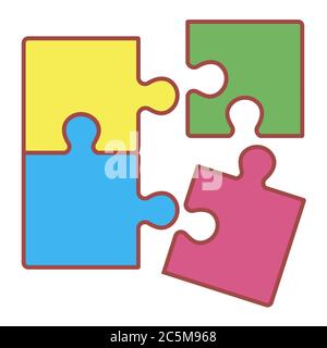 Puzzle on white background. Vector illustration in trendy flat style. ESP 10. Stock Vector