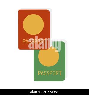 Passport set icon isolated on white background. Trendy flat style for graphic design, web-site. Vector illustration EPS 10 Stock Vector