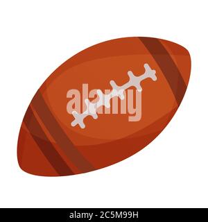 American football isolated on white background. Rugby ball isolated vector icon. EPS 10. Stock Vector