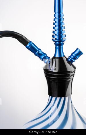 Part of blue hookah on white background Stock Photo