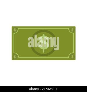 Dollar money cash on white background. Vector illustration in trendy flat style. EPS 10 Stock Vector