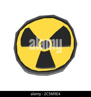 Vector illustration toxic sign, symbol. Warning radioactive zone in triangle icon isolated on white background.  Stock Vector