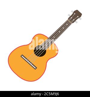 Guitar on white background. Vector illustration in trendy flat style. ESP 10. Stock Vector