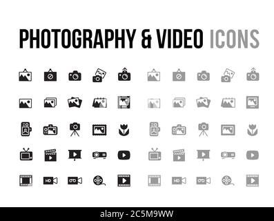 The photography & Video vector icon for app, mobile website responsive Stock Vector