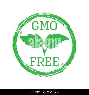 Stylized GMO FREE lettering for banners, t-shirts, stickers and theme design, isolated on a white background Stock Vector