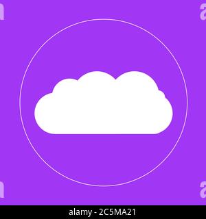 Cloud icon. For websites and apps. Image on purple background. Flat line vector illustration. Stock Vector