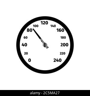 Speedometer icon on white background. Vector illustration in trendy flat style. Isolated design element. ESP 10. Stock Vector