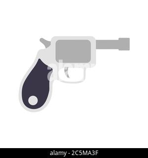 Revolver. Vector illustration EPS 10. Flat Style in trendy flat style isolated. Stock Vector