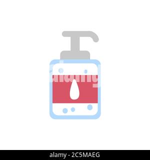 Disinfection hand sanitizer bottle washing gel on white background. Vector illustration EPS 10. Stock Vector