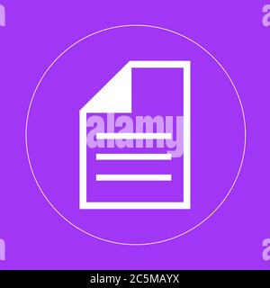 Document sign icon in trendy flat style isolated on purple background. For your web site design, logo, app, UI. Vector illustration. Stock Vector