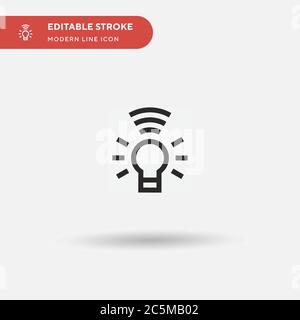 Lightbulb Simple vector icon. Illustration symbol design template for web mobile UI element. Perfect color modern pictogram on editable stroke. Lightbulb icons for your business project Stock Vector