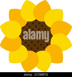 Sunflower icon on white isolated background. Vector Illustration. Stock Vector