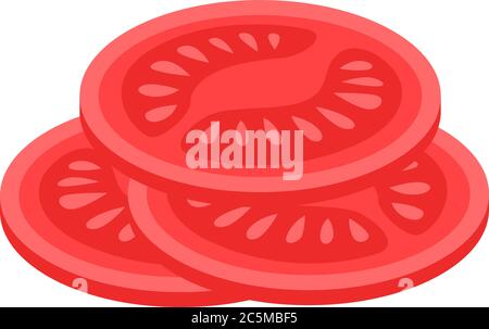 Set of different tomatoes isolated on background. Vector illustration. Whole, sliced, quarter, half of a tomato fruit. Stock Vector