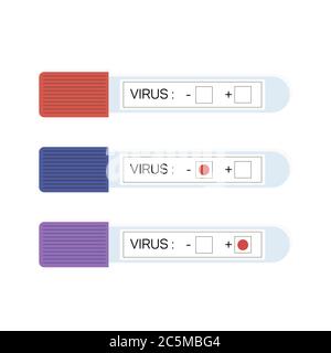 Test tube virus on white background. Vector illustration in trendy flat style. ESP 10. Stock Vector