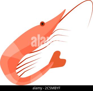 Prawn icon on white background. Vector. Stock Vector