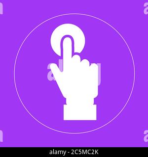 Touch sign icon in trendy flat style isolated on purple background. For your web site design, logo, app, UI. Vector illustration. Stock Vector