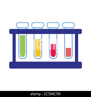Chemical laboratory equipment on white background. Vector illustration. EPS 10. Stock Vector