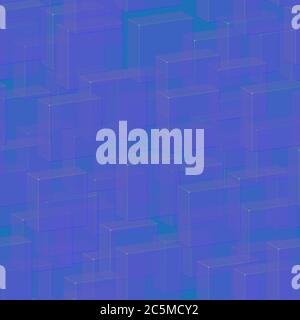 Transparent Blue Tiles Seamless Pattern, 3D Illustration Stock Vector