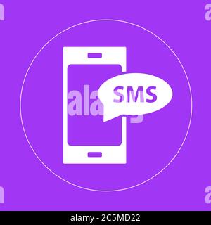 Mobile phone sms icon. One of set web icons. Vector illustration. Stock Vector