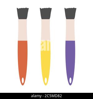 Paint brush. Vector illustration EPS 10 in trendy flat style isolated. Stock Vector