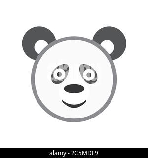 Cute Panda Animal Head on white background. Vector illustration EPS 10. Stock Vector