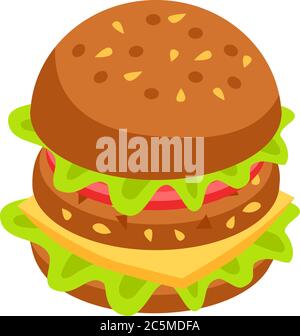 Hamburger icon. Isometric style vector illustration. Stock Vector