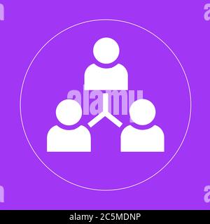 People icon in trendy flat style isolated on purple background. Vector illustration. Stock Vector