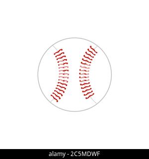 Baseball bat and ball on white background. American sport game championship. Vector illustration in trendy flat style. EPS 10. Stock Vector