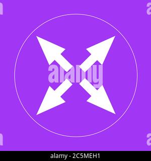 Navigation icon isolated on purple background. Vector illustration. Stock Vector