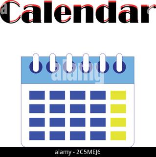 Flat calendar Icon. Calendar on the wall. Vector illustration. Stock Vector