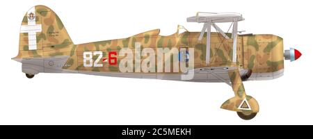 Fiat CR.42 Falco of the 82nd Flight 13th Group Italian Royal Air Force, airfield Gambut, September 1940 Stock Photo