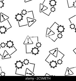 Document error icon in flat style. Broken report vector illustration on white isolated background. Damaged seamless pattern business concept. Stock Vector