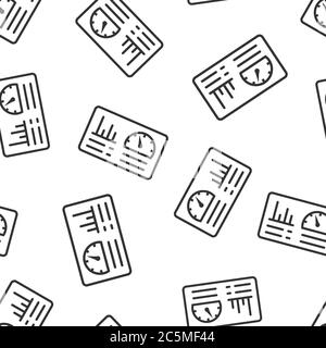 Dashboard icon in flat style. Finance analyzer vector illustration on white isolated background. Performance algorithm seamless pattern business conce Stock Vector