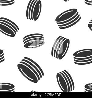 Plate icon in flat style. Dish vector illustration on white isolated background. Tableware seamless pattern business concept. Stock Vector