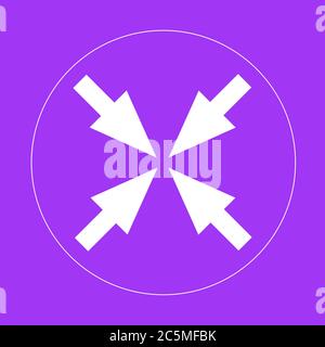 4 arrows icon isolated on purple background. Vector illustration. Stock Vector