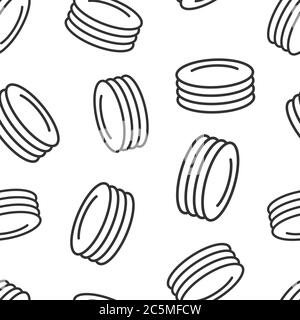 Plate icon in flat style. Dish vector illustration on white isolated background. Tableware seamless pattern business concept. Stock Vector