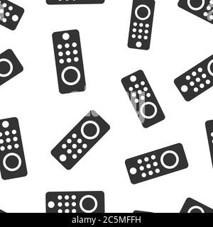 Tv remote icon in flat style. Television sign vector illustration on white isolated background. Broadcast seamless pattern business concept. Stock Vector