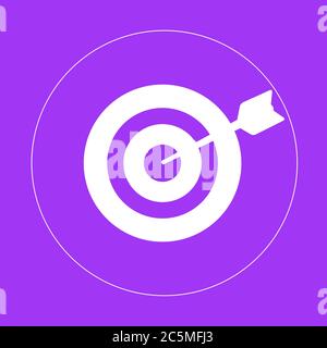 Target icon isolated on purple background. Vector illustration. Stock Vector