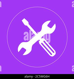 Service tools icon isolated on purple background. Vector illustration. Stock Vector