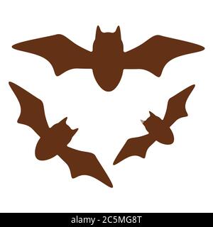 Bats on white background. Trendy flat style for graphic design, web-site. Vector illustration EPS 10. Stock Vector