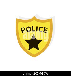 Police badge. Vector illustration EPS 10 in trendy flat style isolated. Stock Vector