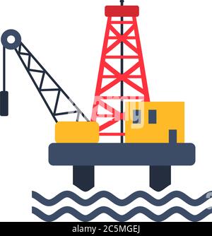 Oil platform. Abstract concept, icon. Vector illustration. Oil rig. Stock Vector