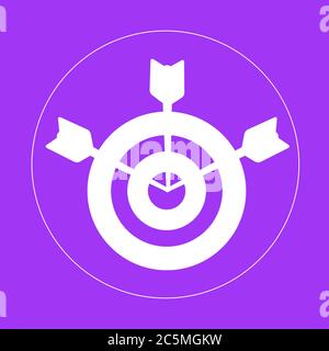 Target icon isolated on purple background. Vector illustration. Stock Vector