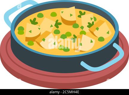 Cream vegetable soup in bowl. Vector illustration. Stock Vector