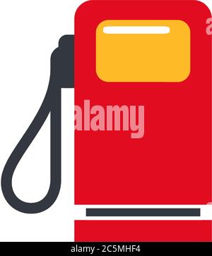 Gasoline station concept illustration, icon, background and graphics. The illustration is colorful, flat, vector, pixel perfect, suitable for web and Stock Vector