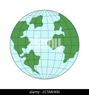 Earth in trendy flat style. Vector illustration. EPS 10. Stock Vector